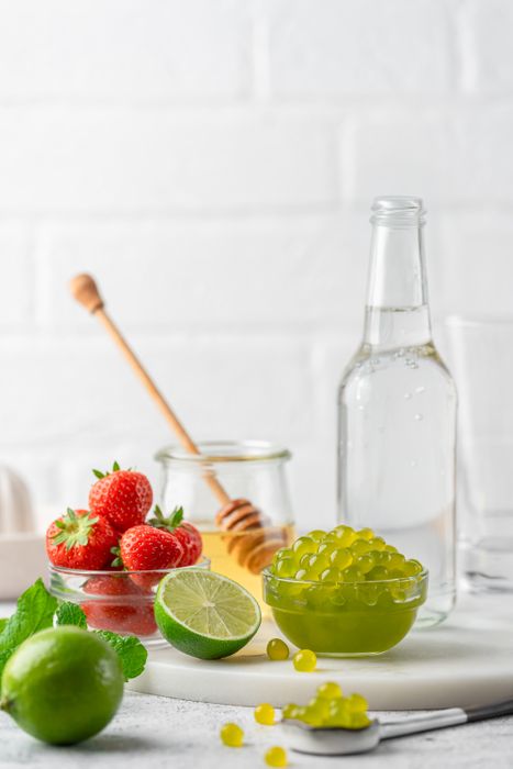 Lime Popping Boba for bubble tea & food production