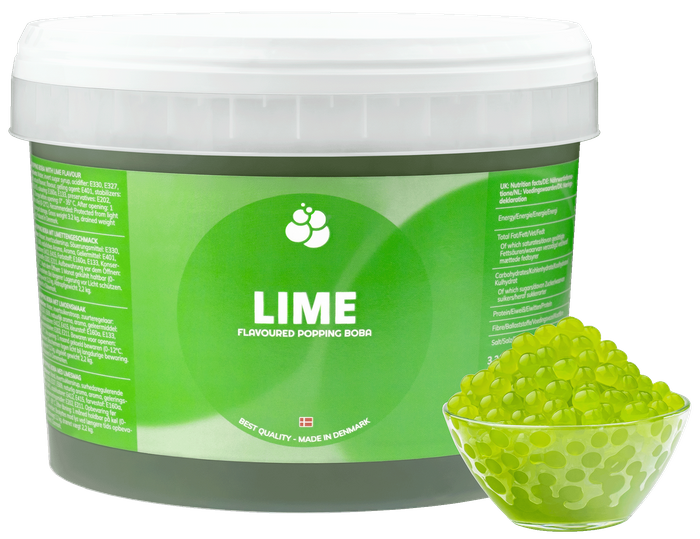 Lime Popping Boba for bubble tea & food production