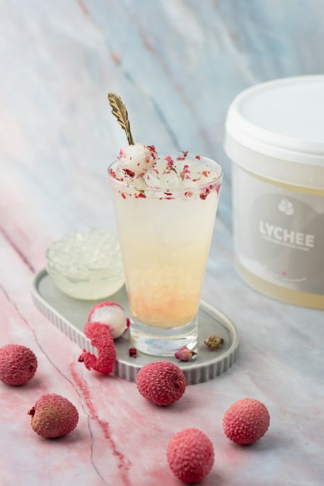 Lychee Popping Boba for bubble tea & food production