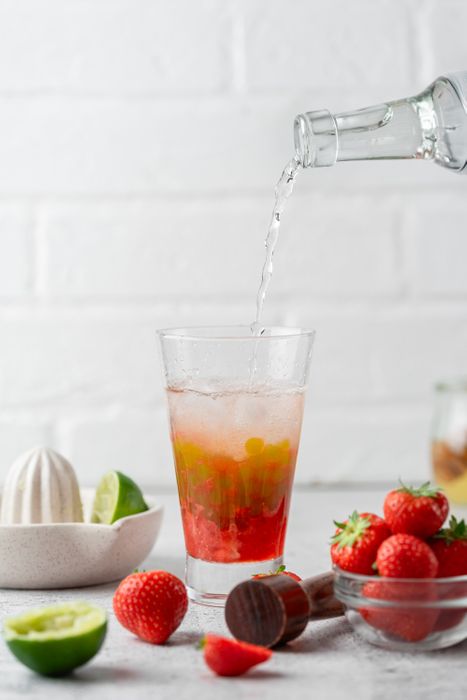 Strawberry Popping Boba for bubble tea & food production