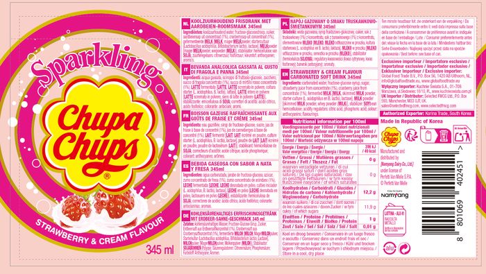 Chupa Chups Sparkling Drink Strawberry
