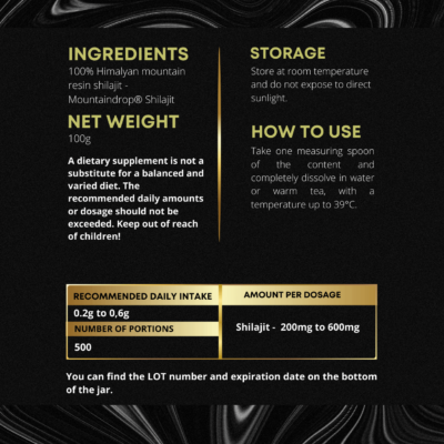 Mountaindrop® Original Shilajit Himalayas 100g