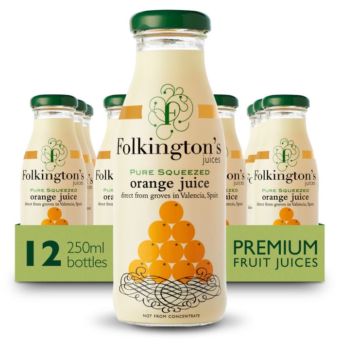 Folkington's orange juice - 250ml glass bottle