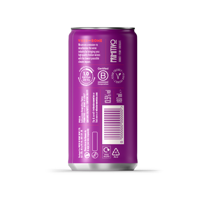 When in Rome Wine Primitivo -187ml can 