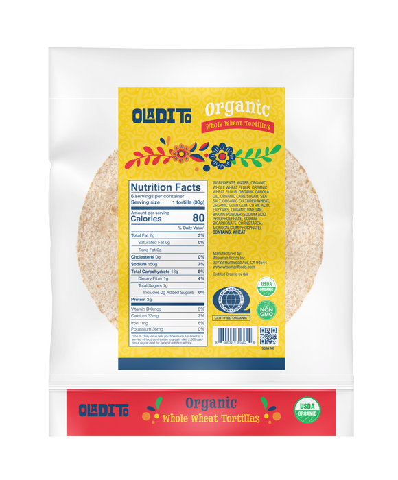 Oladito Organic Whole Wheat Tortillas