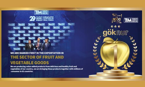 With its export figures in 2021, Göknur Gıda ranked first in the Fruit and Vegetable Products Industry in Turkey, according to the data announced by the Turkish Exporters Assembly (TİM).