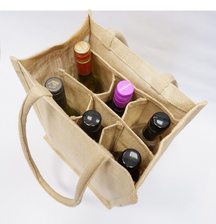 Jute Wine Bottle Carrier Bag