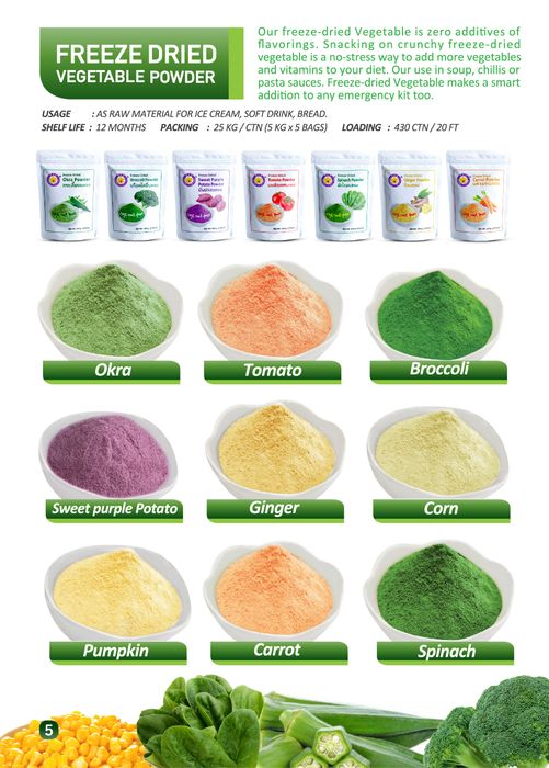 Freeze Dried Fruits and Vegetables Powder