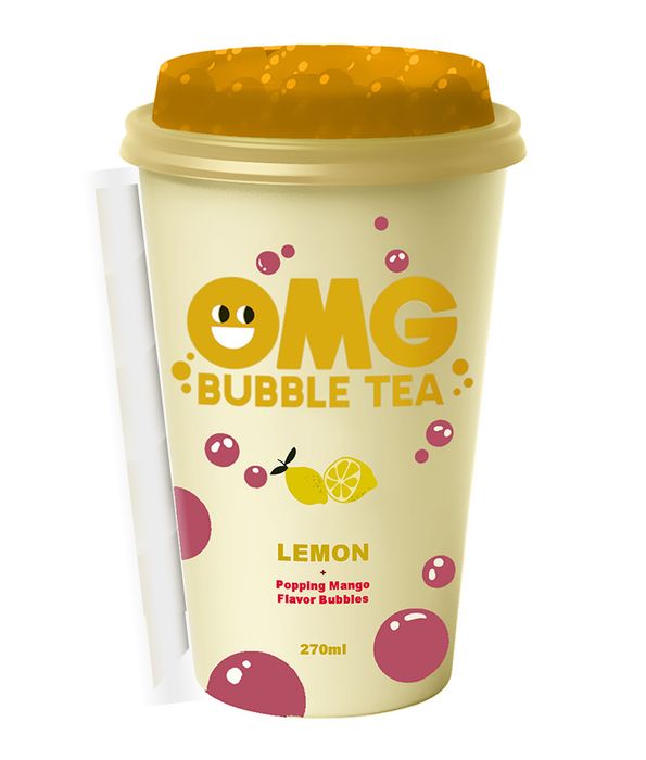 OMG Bubble Tea Lemon With Mango Popping Bubbles