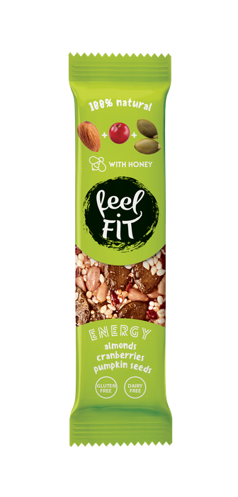 feel FIT Energy bar: almonds, cranberries, pumpkin seeds