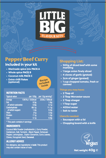 Sri Lankan Pepper Beef Curry kit