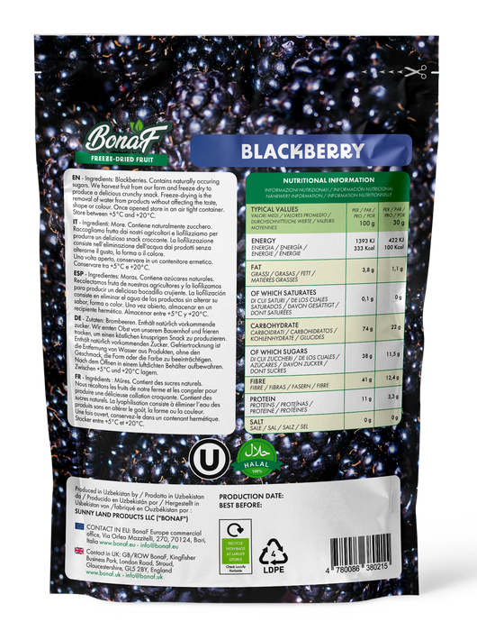 Bonaf Freeze Dried Blackberry Healthy Snacks (Fruit)