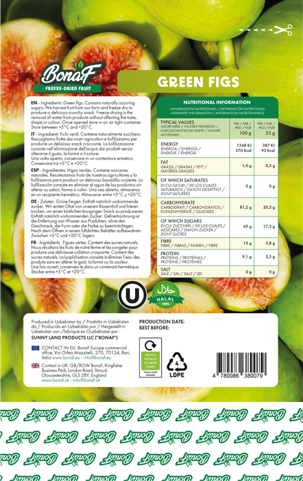 Bonaf Green Figs Freeze Dried Healthy Snacks (Fruit)