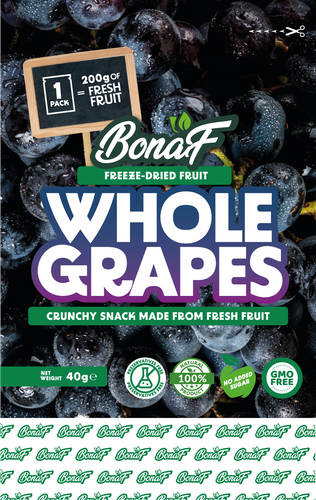 Bonaf Whole Grapes Freeze Dried Healthy Snacks (Fruit)