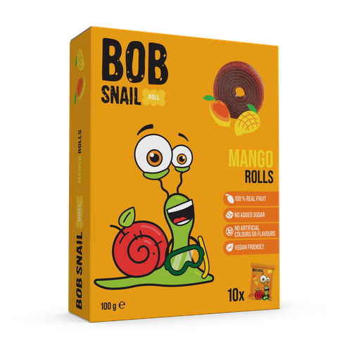 Fruit Rolls Mango TM BOB SNAIL, 30g (3 rolls)