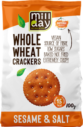 Whole Wheat Crackers Sesame and Salt - Mill Day  - Delicious