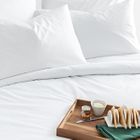Luxury Cotton Micro Stripe 300 Thread Count Duvet Cover - White