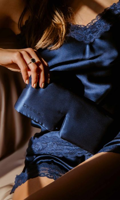Midnight Blue Silk Sleep Mask