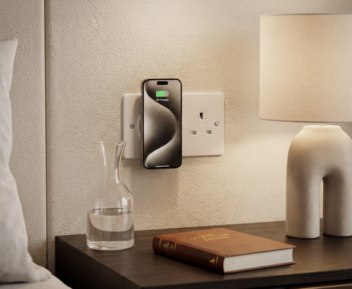 MagCharge™ redefines the hotel guest experience with the world's first integrated wireless charging wall outlet