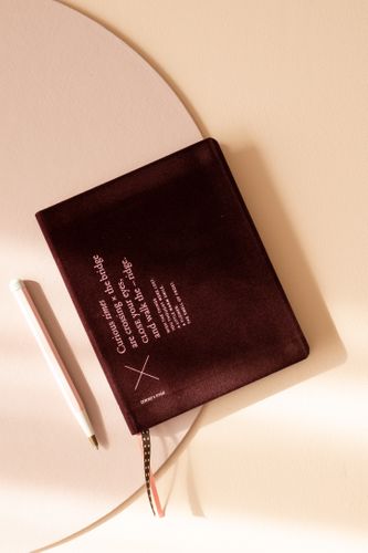 Notebook  A6 - velvet book linen - Magnet