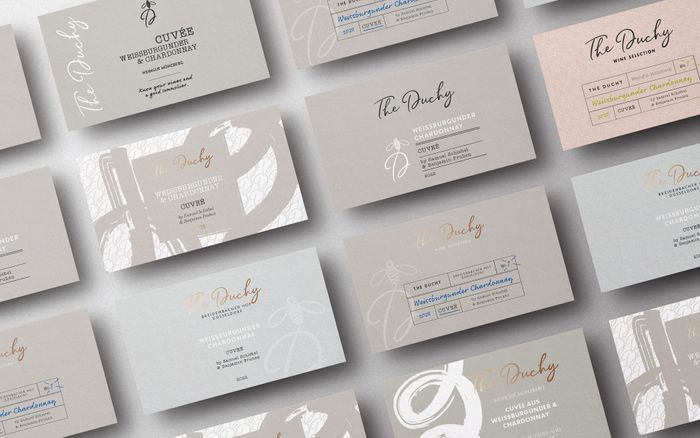 Packaging Design - Wine label for The Duchy Restaurant in Düsseldorf