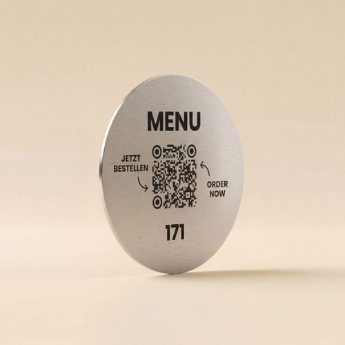 QR-Code Aufkleber aus Edelstahl