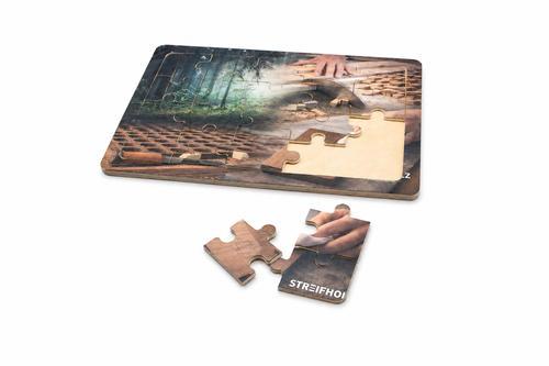 Personalisierte Holzpuzzles für kleine Hotelgäste