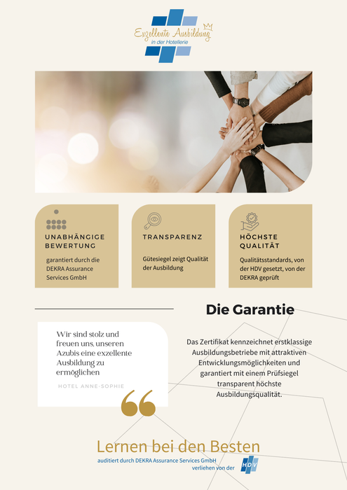 Exzellente Ausbildung in der Hotellerie