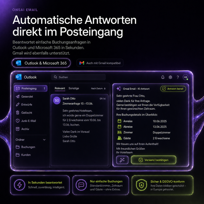 Onsai Email Agent – Der KI-E-Mail-Agent für Hotels