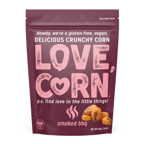 LOVE CORN Delicious Crunchy Corn BBQ, 45g