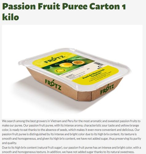 Passion Fruit Puree Carton 1 kilo