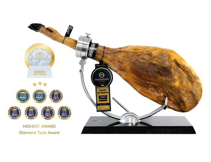 Ibéricos Montesano 100% Iberian acorn-fed ham wins the world's highest gastronomic award, the Diamond Award, from the prestigious International Taste Institute in Brussels 2024