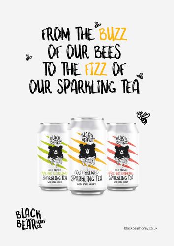 Black Bear Honey Co. Sparkling Cold Brewed Tea with Pure British Honey