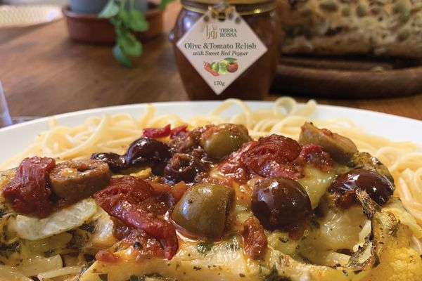 Olive & Tomato Relish  with Sweet Red Peppers