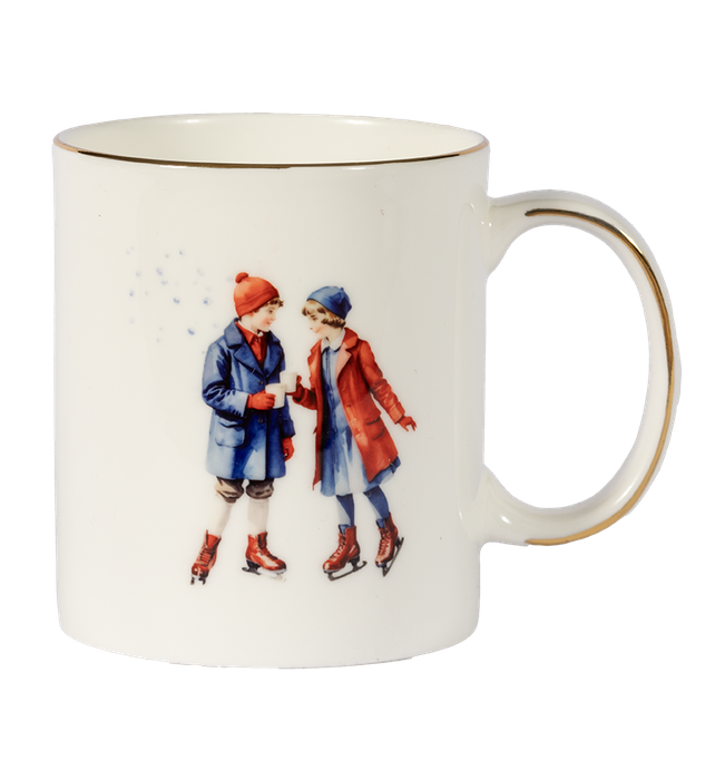 Fine Bone China Mug - Ice skaters