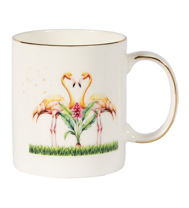 Fine Bone China Mug Flamingos and Turmeric