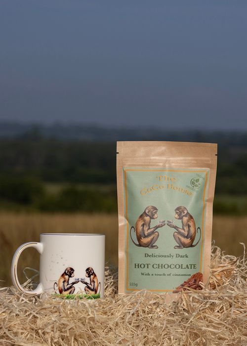 Fine Bone China Mug with Monkeys Drinking