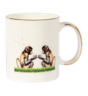 Fine Bone China Mug with Monkeys Drinking