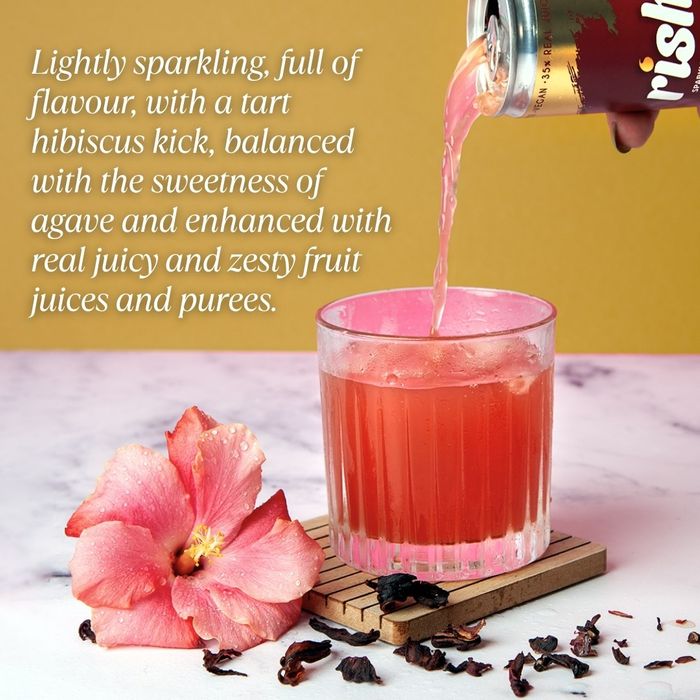 Rishh Sparkling Hibiscus drinks; Pineapple & Ginger
