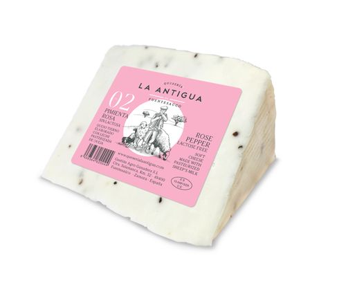 Soft sheeps' milk cheese Lactose Free with pink pepper 