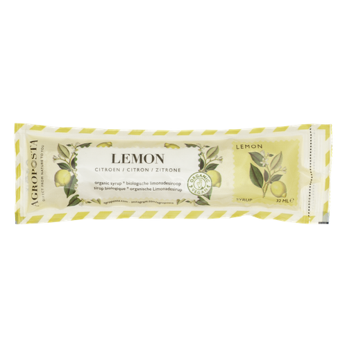 Lemon cordial syrup in a 32 ml recyclable sachet Organic