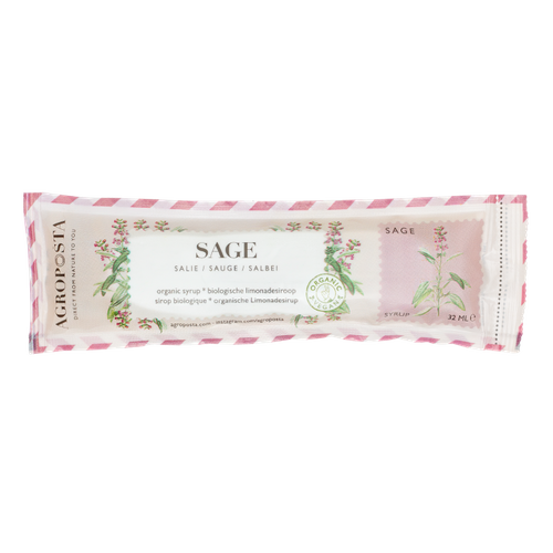 Sage cordial syrup in a 32 ml recyclable sachet Organic