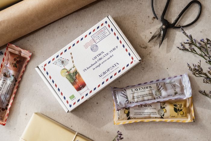 Lavender cordial syrup in a 32 ml recyclable sachet Organic