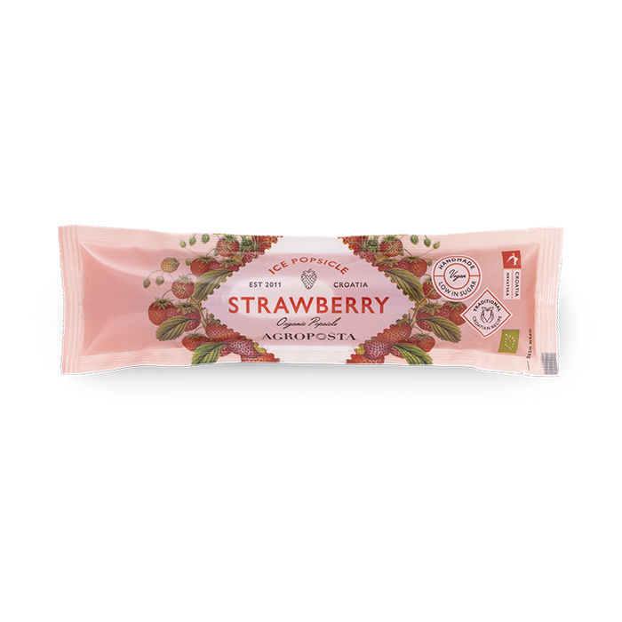 Popsicle ice pop Strawberry - 50 ml in a sachet - ambient temperature