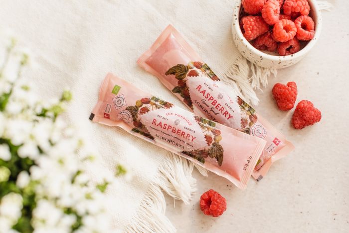 Popsicle ice pop Raspberry - 50 ml in a sachet - ambient temperature