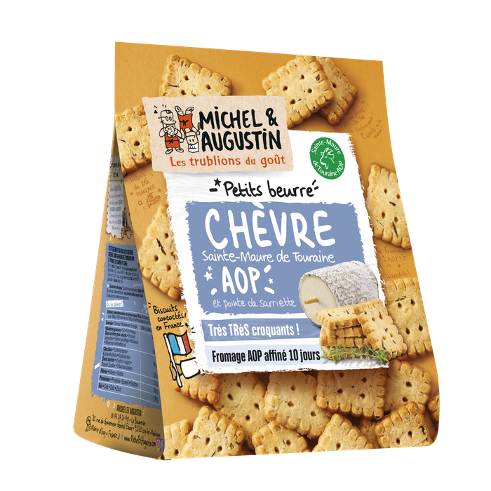 Savoury butter crackers with PDO Ste Maure goat cheese and savory 100g