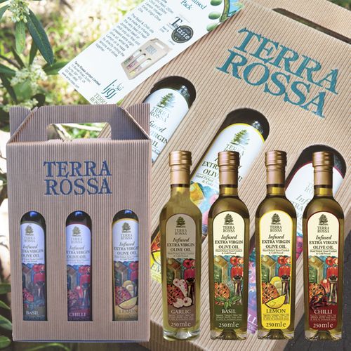 Terra Rossa Oil Giftset - 3 Olive Oils in Fancy Corrugated Carton