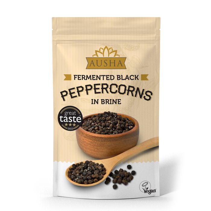 1) 3*** Star Winner Great Taste Award 2022 - Fermented Black Peppercorns in Brine