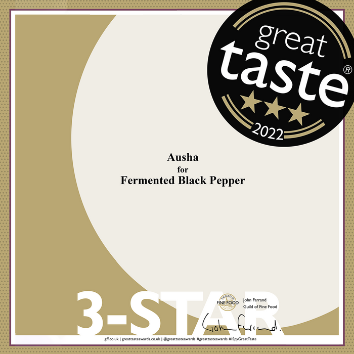1) 3*** Star Winner Great Taste Award 2022 - Fermented Black Peppercorns in Brine