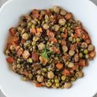 Lentil, chickpea, pea and vegetables rich salad - gluten free